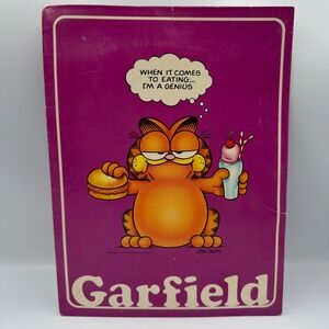 Vintage 1978 Garfield Mead Portfolio Folder Purple Eating Genius Jim Davis 33288
